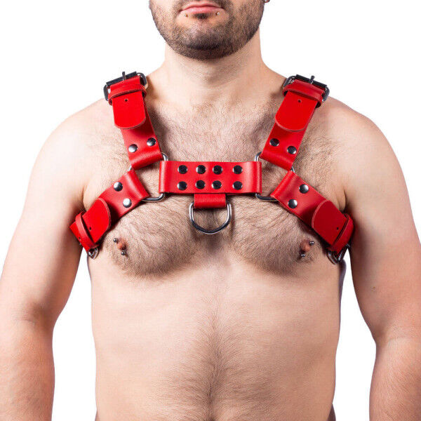 Red Buckle Leather Harness | Tom Rockets