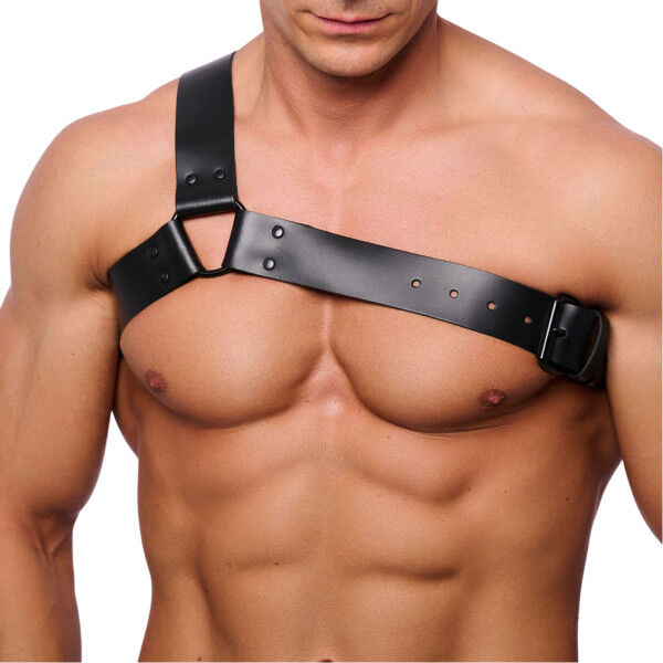 The Red Chest Strap Harness - Black | Hot Candy English