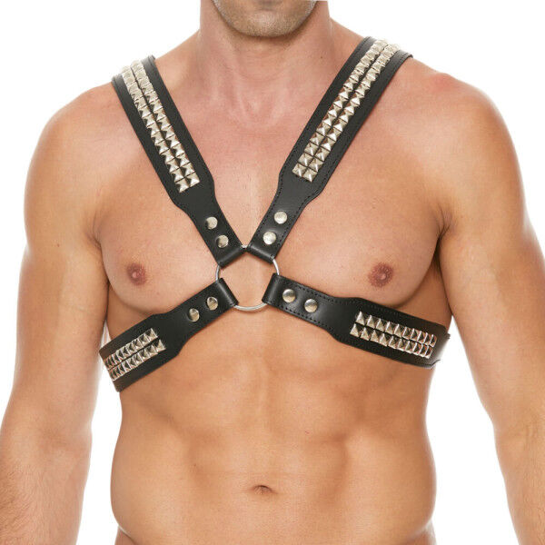 Pyramid Stud Leather Harness | Hot Candy English