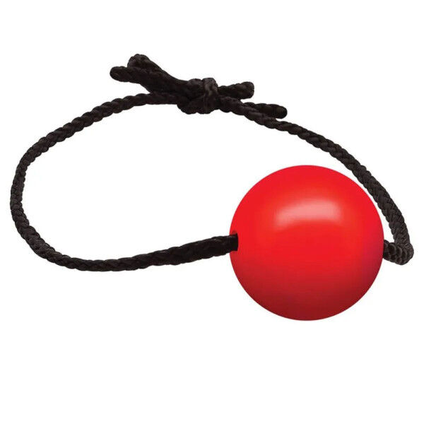Silicone Ball Gag 50 mm. Leather String Red | Tom Rockets