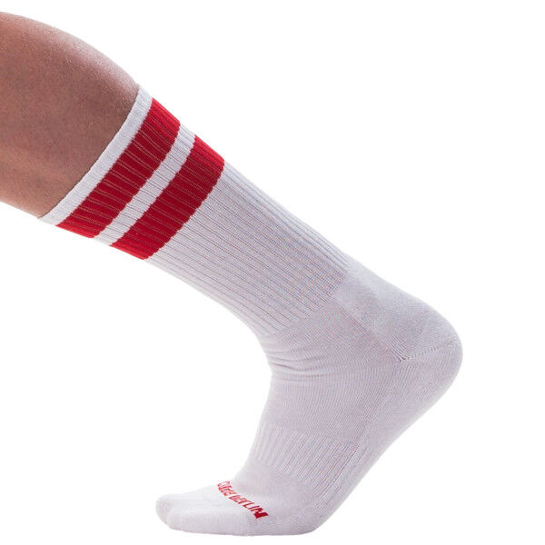 Barcode Berlin Gym Socks White Red | Tom Rocket's