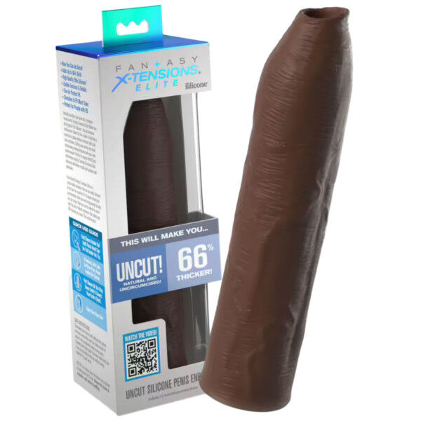 Extension Sleeve Uncut 7 Inch - Dark Skin Tone | Hot Candy English